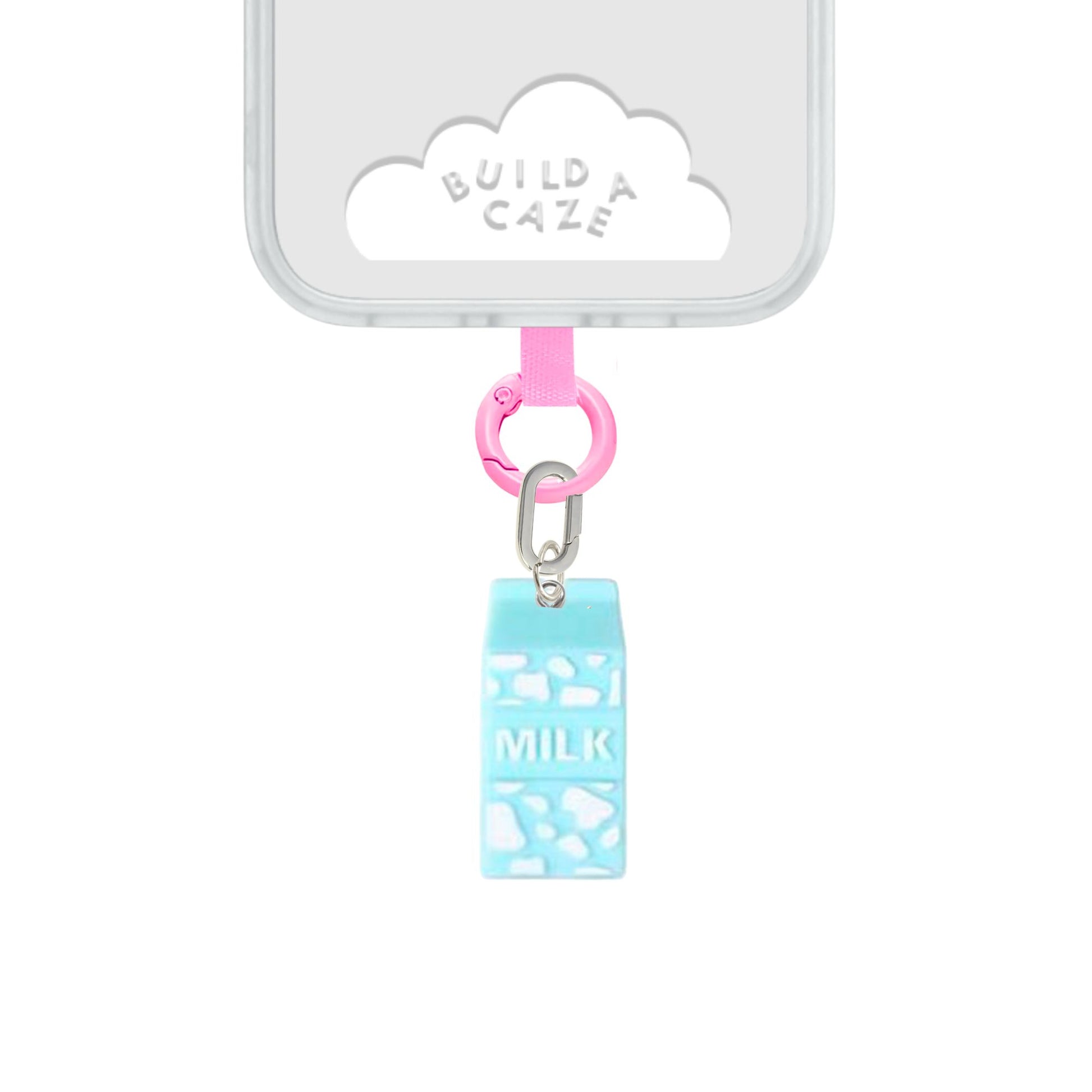 Mint blue milk carton phone charm cell phone charm cute phone charms for women Build A Caze