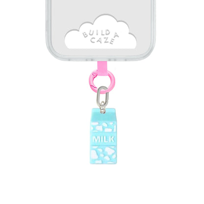 Mint blue milk carton phone charm cell phone charm cute phone charms for women Build A Caze