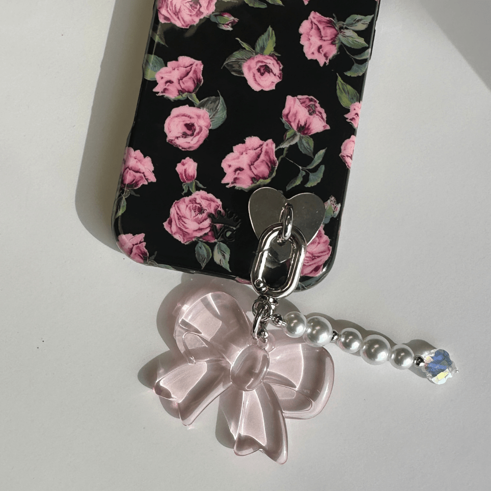 Gummy Pink Bow U Keychain