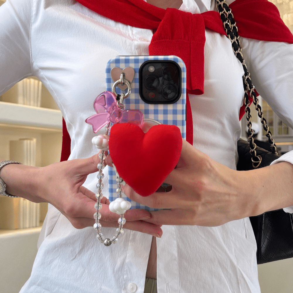 Handmade Red Puffy Heart Pop Grippy