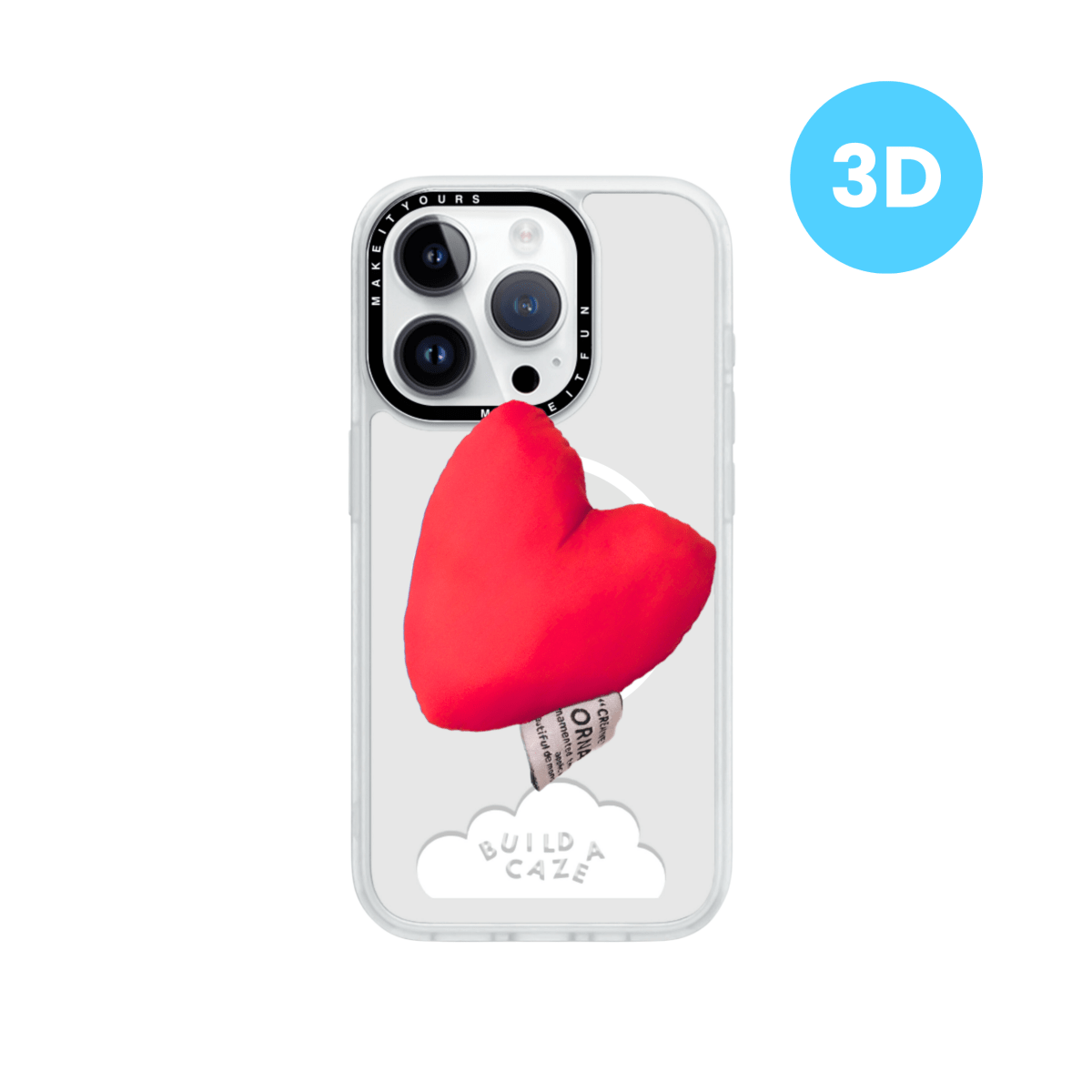 Handmade red puffy heart magsafe pop holder, 3D heart shaped magnetic pop socket and phone grip accessory.