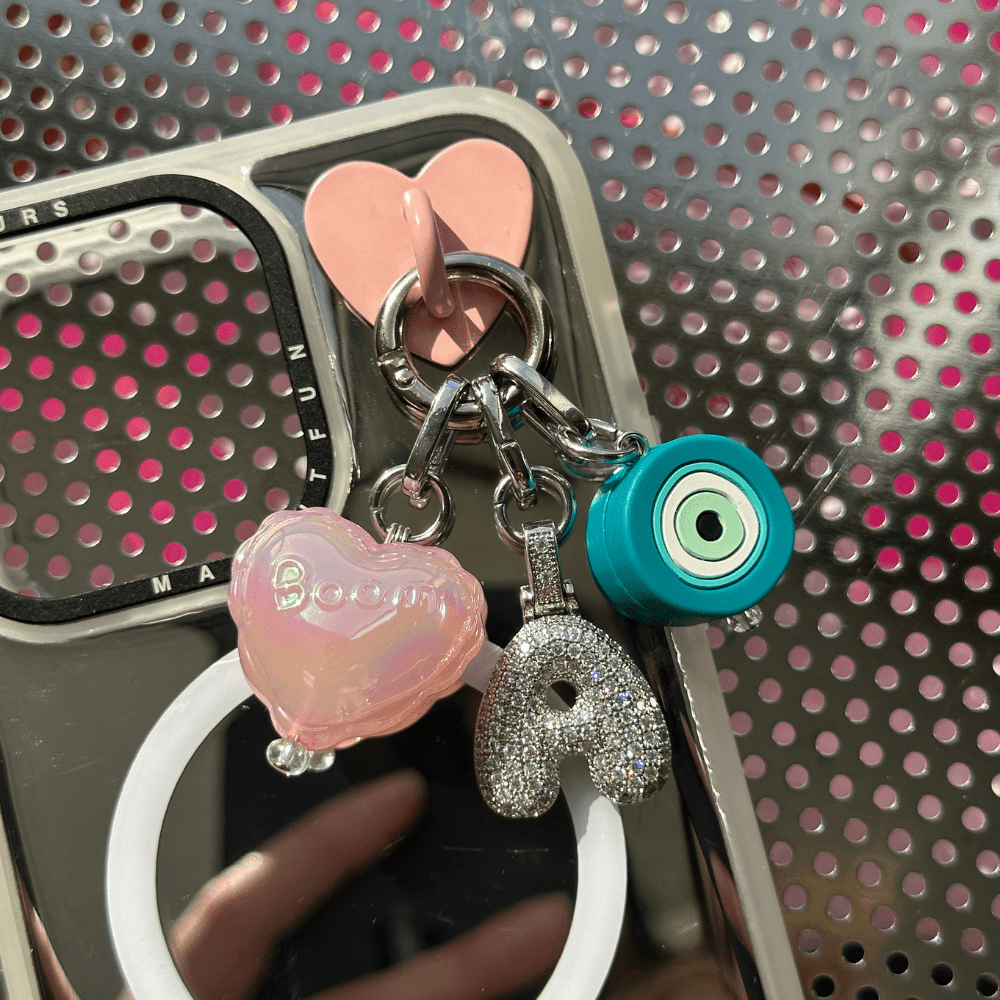 Aqua evil eye phone charm aesthetic phone charms Build A Caze