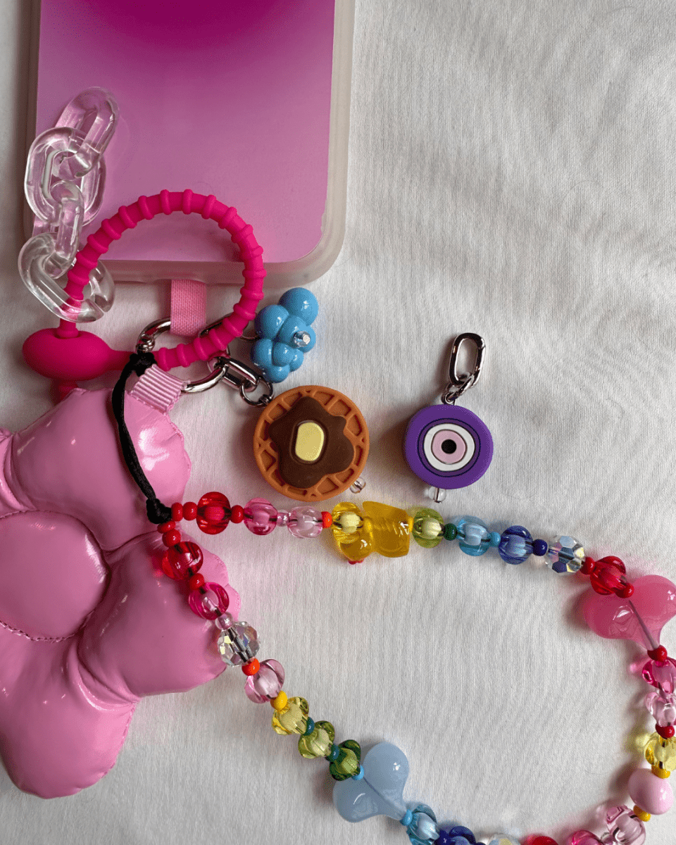 Purple evil eye phone charm phone charms that clip on case Build A Caze