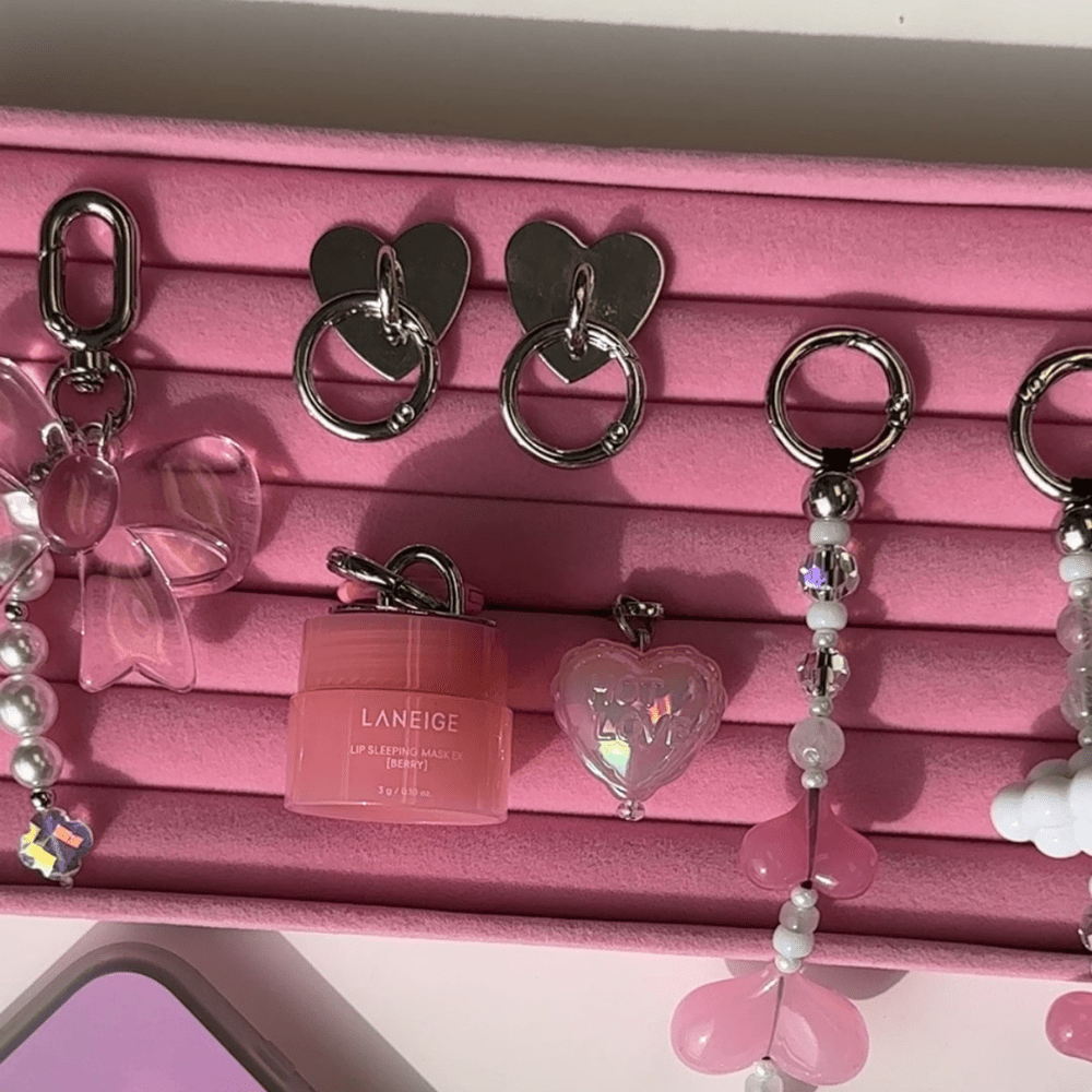 Gummy Pink Bow U Keychain