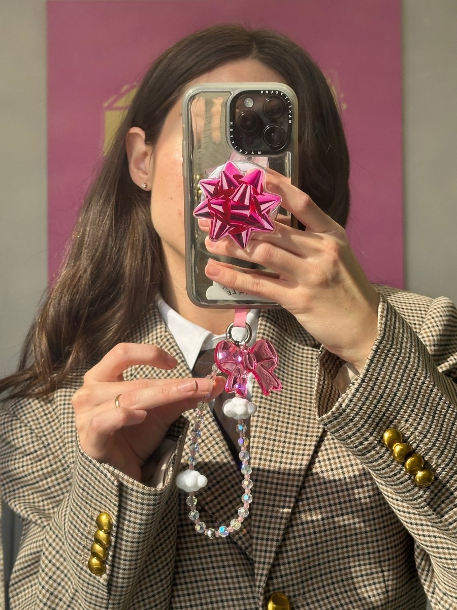 Phone lanyard iridescent cloud charms Build A Caze