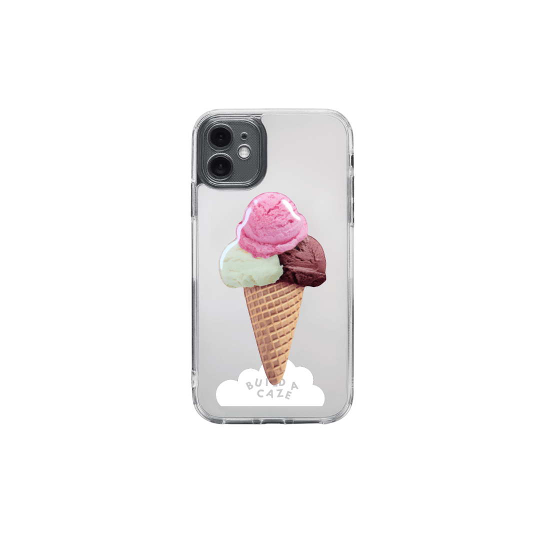 Pink and beige ice cream pop grippy, a cute food-themed MagSafe compatible pop socket, magnetic pop holder, and secure phone grip accessory.