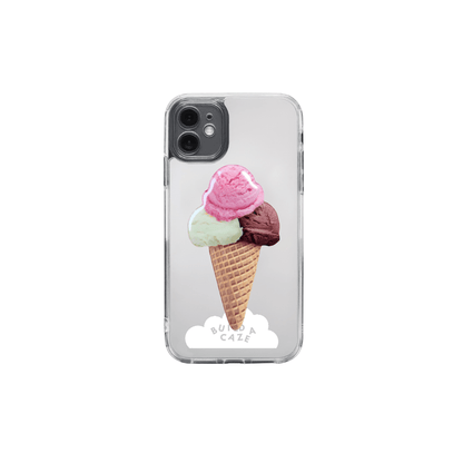 Pink and beige ice cream pop grippy, a cute food-themed MagSafe compatible pop socket, magnetic pop holder, and secure phone grip accessory.