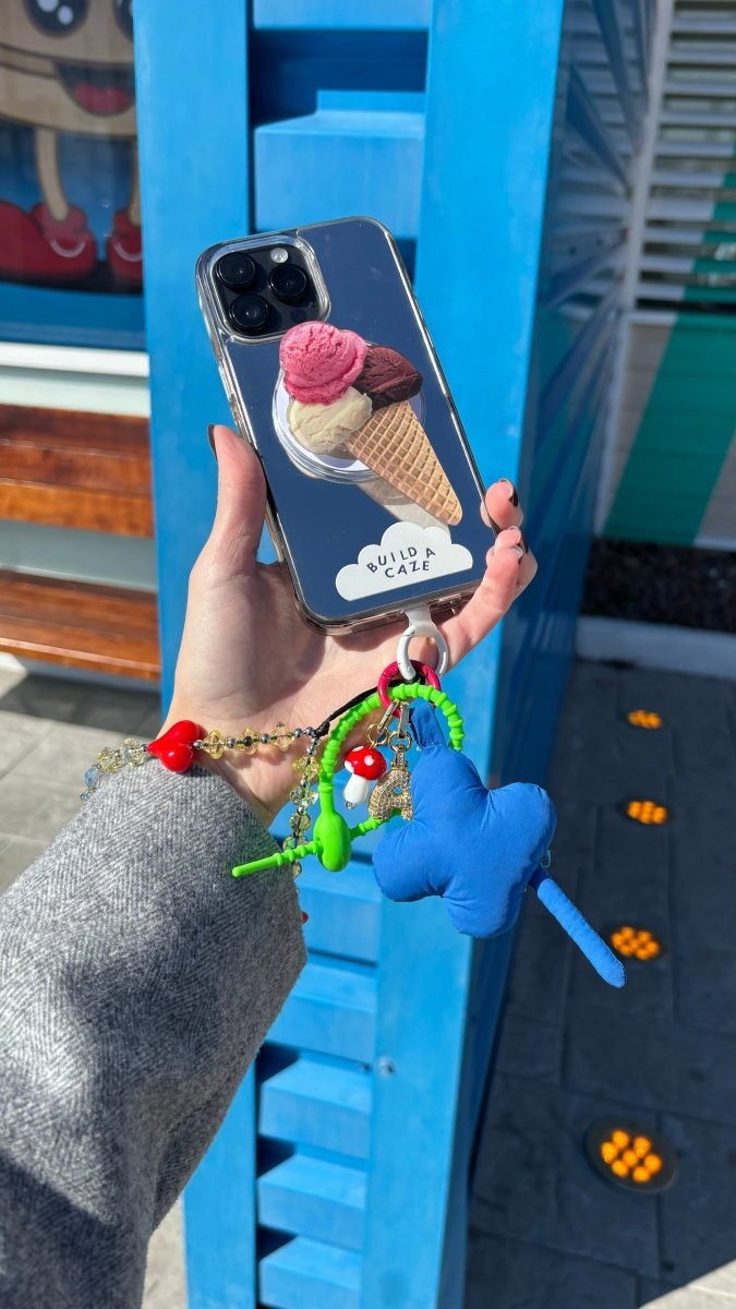 Ice Cream Pop Grippy, a cute melting ice cream cone MagSafe compatible pop holder, colorful magnetic pop socket and phone grip accessory.