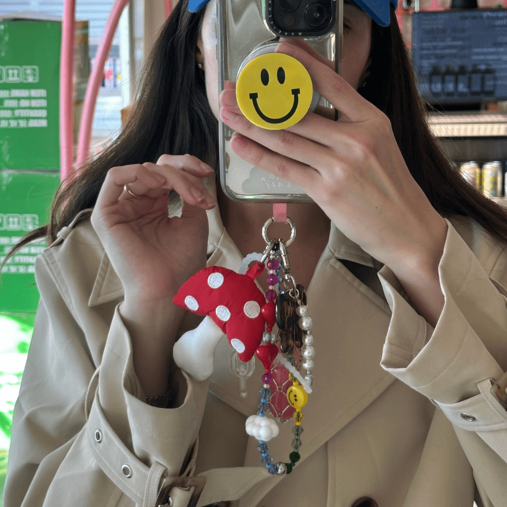 Red Puffy Shroomy  Keychain