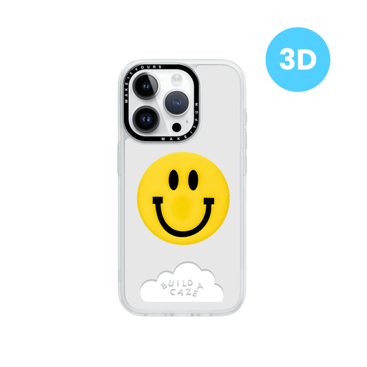 Iconic yellow smiley face MagSafe pop holder, classic happy face magnetic pop socket and phone grip accessory.