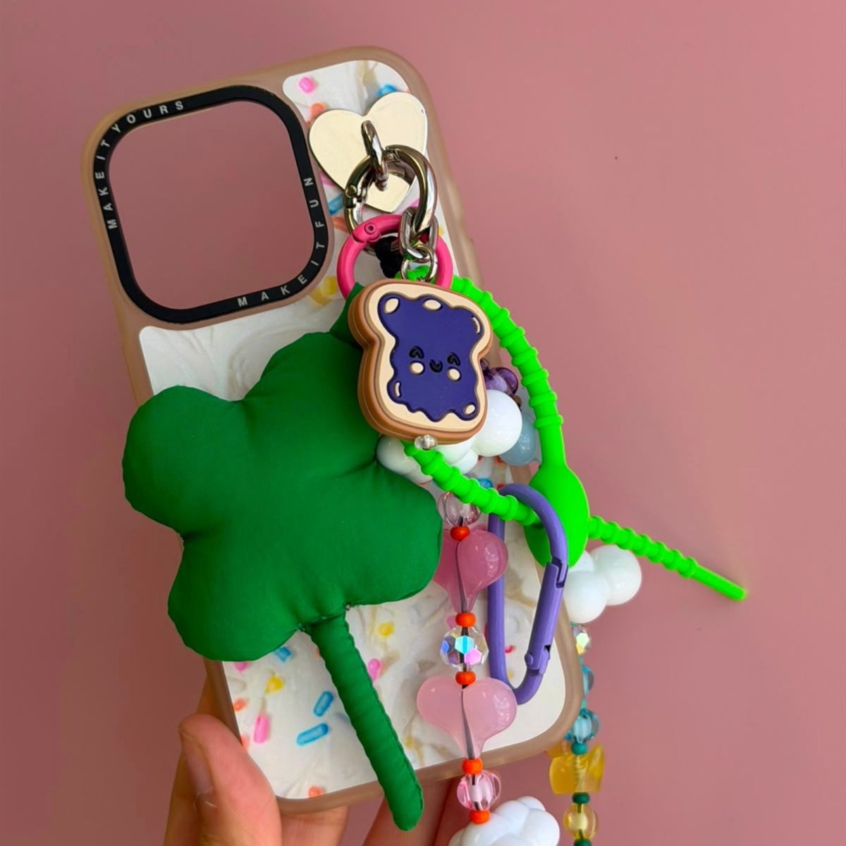 Jam toast phone charm cell phone charm phone charms that clip on case Build A Caze