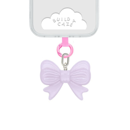 Lilac translucent  jelly bow phone charm cute phone charms for women Build A Caze