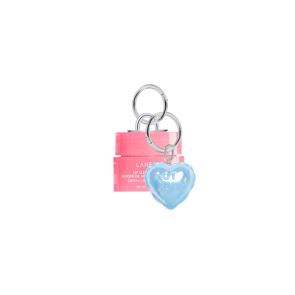 Laneige Mini Lip Gloss Charmie, decorative lip balm holder for phone cases and bags, compact beauty accessory, stylish lip care attachment, portable cosmetic charm.