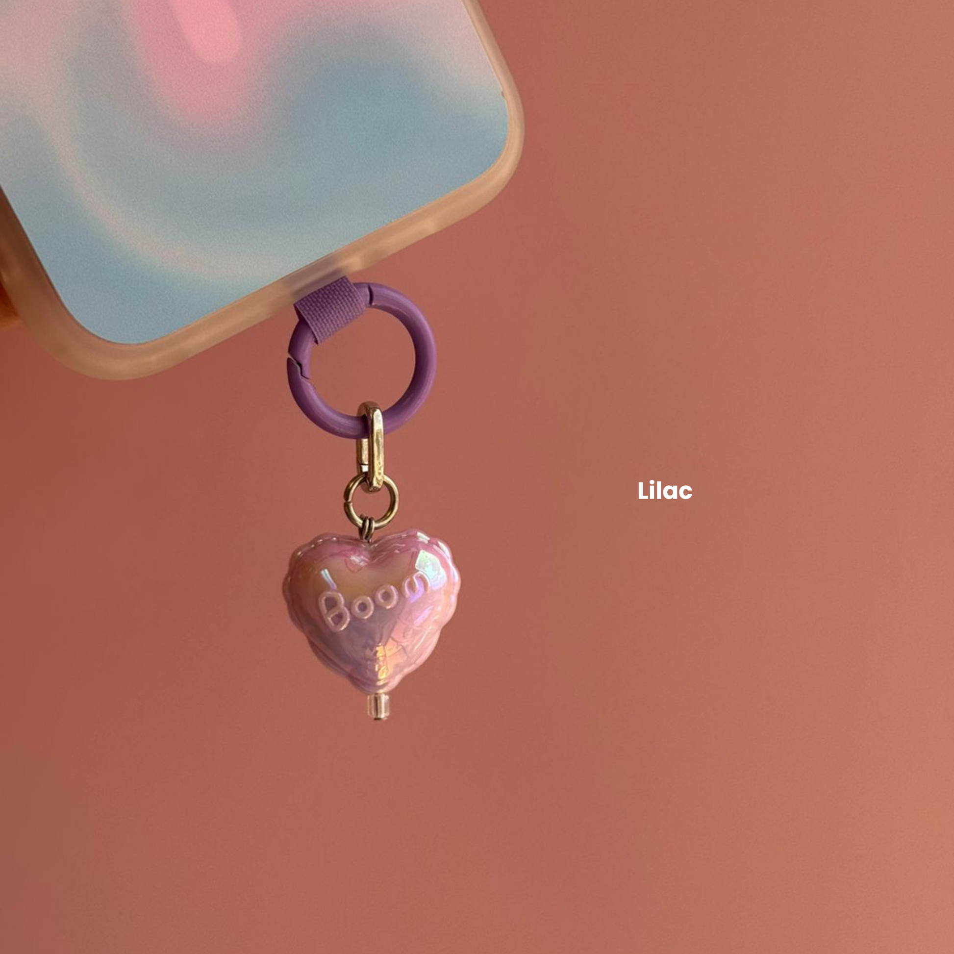 Lilac 2.0 Pastel Hot Love Balloon Charmie Phone Charm dangly accessory attached to a phone - Build A Caze