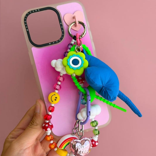 Green flower evil eye phone charm phone charms that clip on case Build A Caze