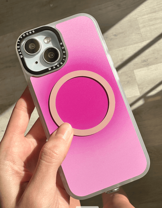 pink make-it-magsafe adapter, pink magnetic ring to turn any phone case magsafe for pop holder, pop socket, and phone grip accessories.