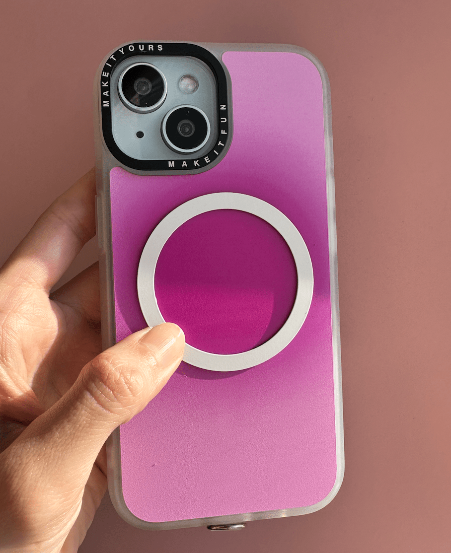 Magnetic MagSafe case adapter for phone case accessories, universal magnetic ring compatible with pop holder, pop socket, and phone grip.