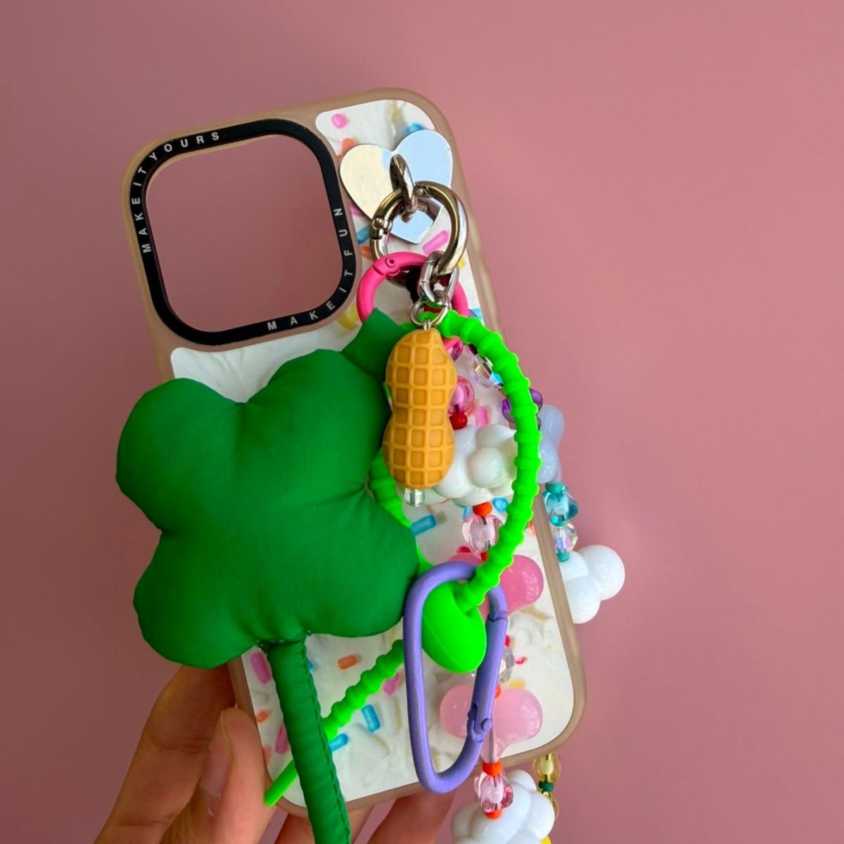 Brown peanut phone charm cute phone charms for women colorful phone accessories Build A Caze