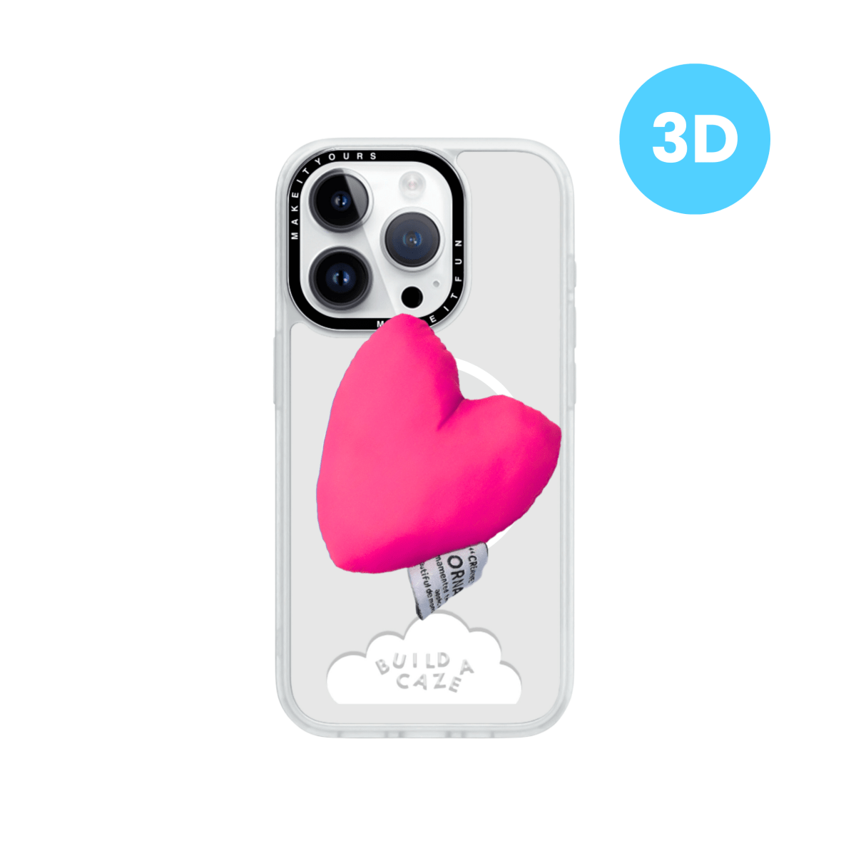 Pink puffy heart 3D coquette MagSafe pop holder, pink magnetic pop socket and phone grip accessory.