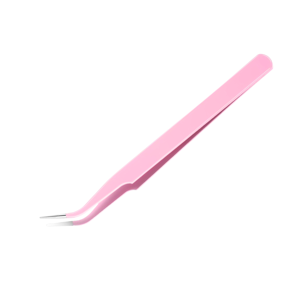 Sticker Tweezers in pink, a precision tool for peeling and placing stickers on phone cases and journals without fingerprints.
