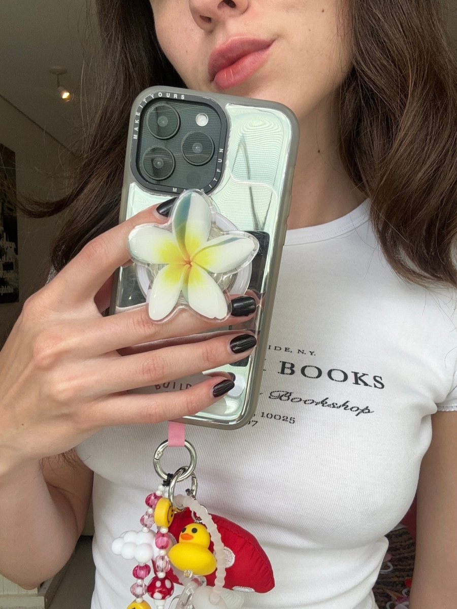 Plummie Baby MagSafe pop holder, cute purple plum themed magnetic pop socket and phone grip accessory.