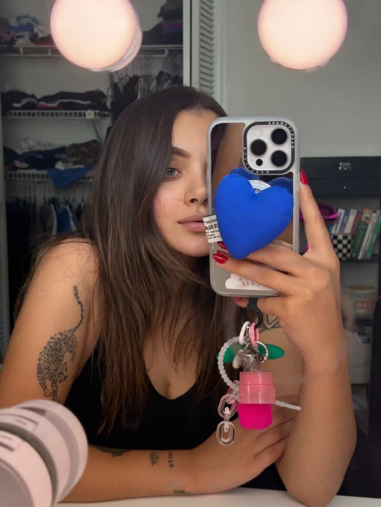 Puffy heart MagSafe pop holder, cute 3D heart magnetic pop socket and phone grip accessory.