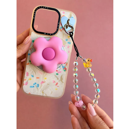 Beaded phone strap floral phone case beaded phone wrist strap Build A Caze
