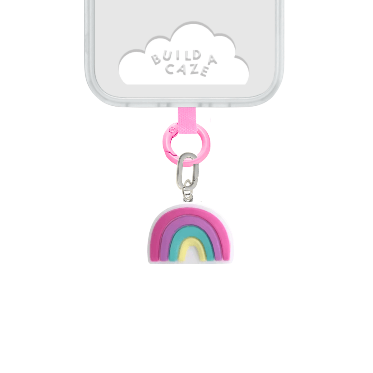 Multicolor-rainbow Rainbow Dreamie Charmie charm and dangly accessory shown against a plain background - Build A Caze