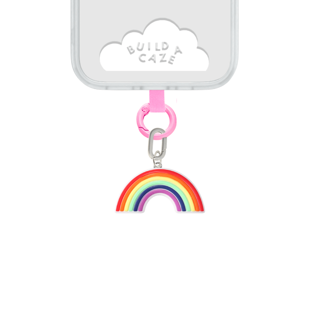 Multicolor Rainbow Phone Charm Front View - Build A Caze