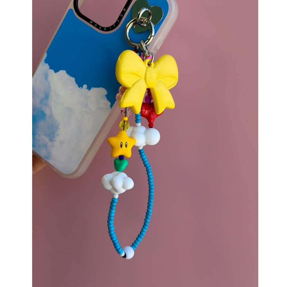 Colorful beaded phone wrist strap star cloud charms beaded phone wrist strap Build A Caze