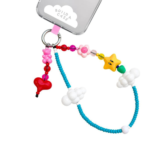 Colorful beaded phone wrist strap star cloud charms cute phone wrist strap for women Build A Caze