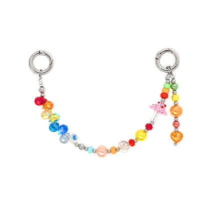 Rainbow multicolor beaded phone strap star charm cell phone lanyard Build A Caze