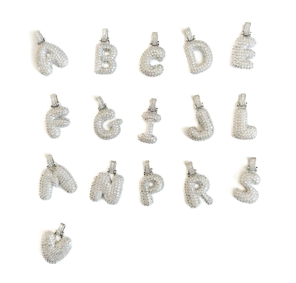 Chunky silver initial D phone charm, trendy Y2K aesthetic 3D letter keychain for mobile phone cases and tech personalization by Build a Caze.