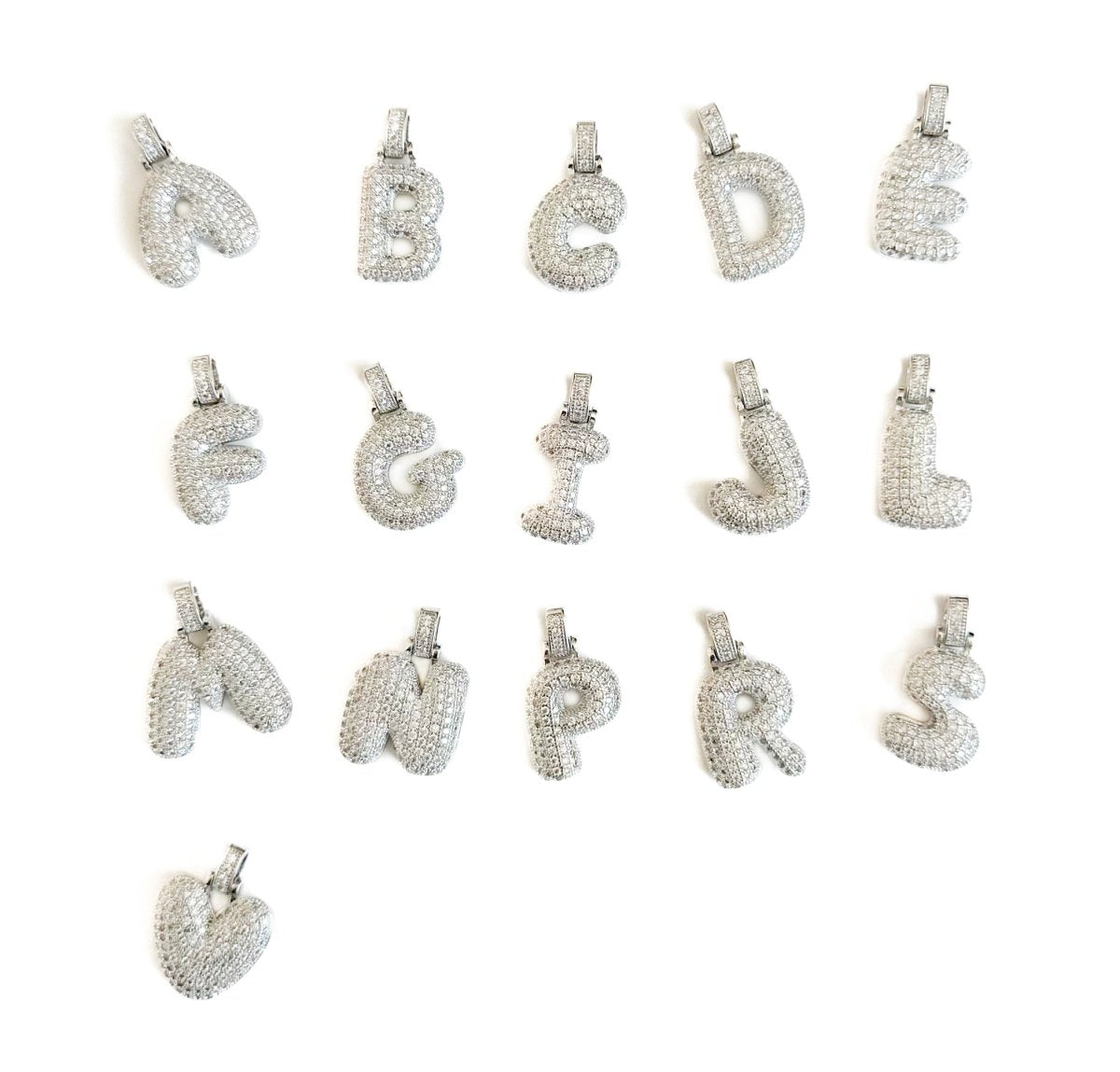 Chunky silver initial D phone charm, trendy Y2K aesthetic 3D letter keychain for mobile phone cases and tech personalization by Build a Caze.