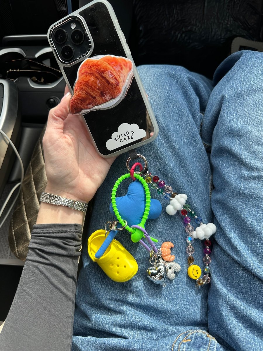 Yellow Mini Sandal croc aesthetic keychain charm accent Build A Caze