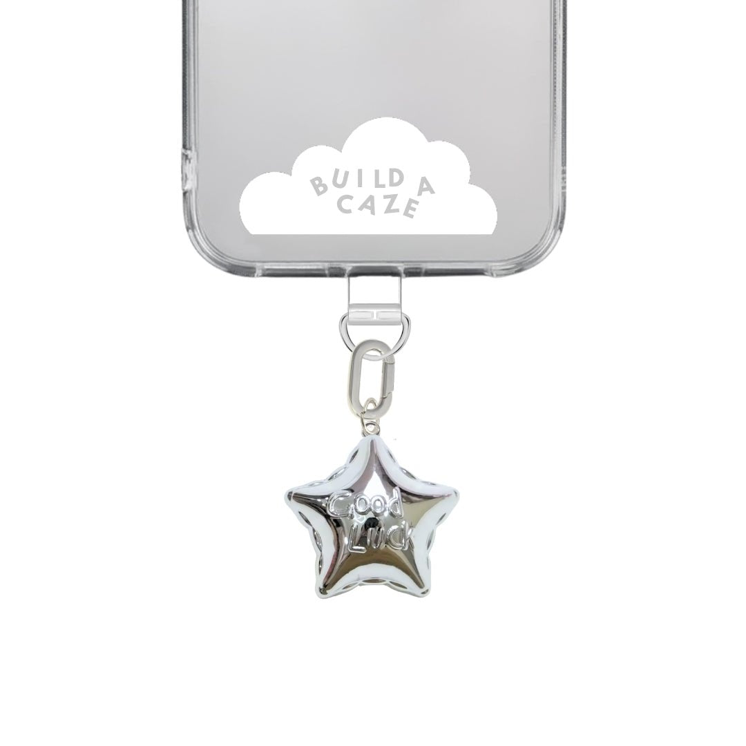 Silver silver lucky star evil eye phone charm aesthetic phone charms Build A Caze