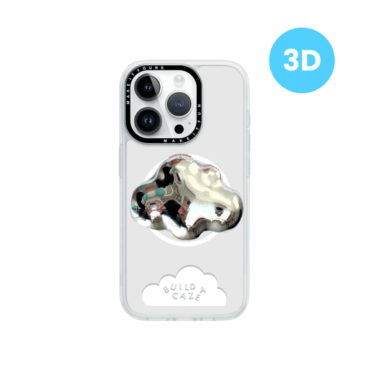 Special Edition Chrome Head In the Clouds MagSafe pop holder, silver holographic cloud themed magnetic pop socket and phone grip accessory.