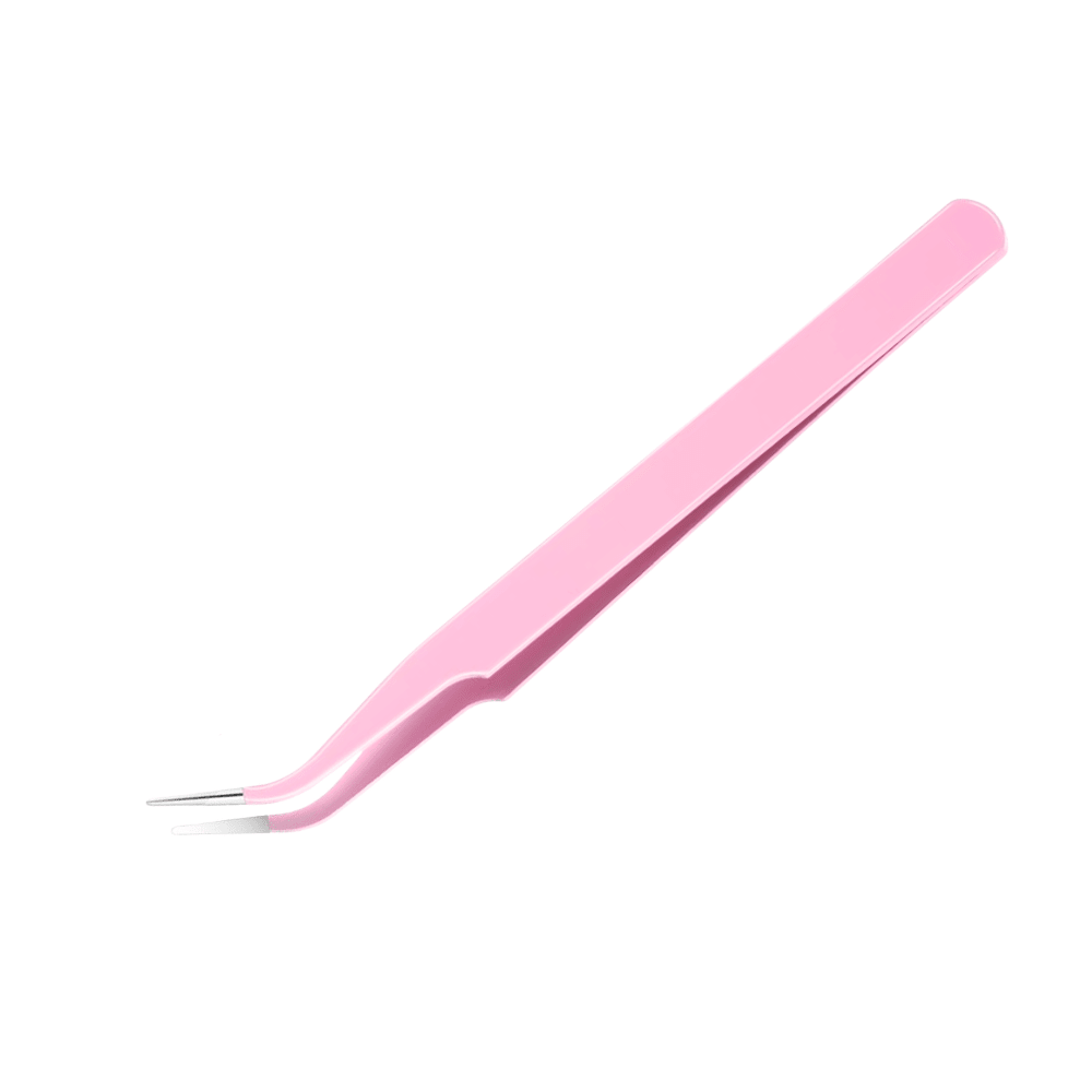 Sticker Tweezers in pink, a precision tool for peeling and placing stickers on phone cases and journals without fingerprints.