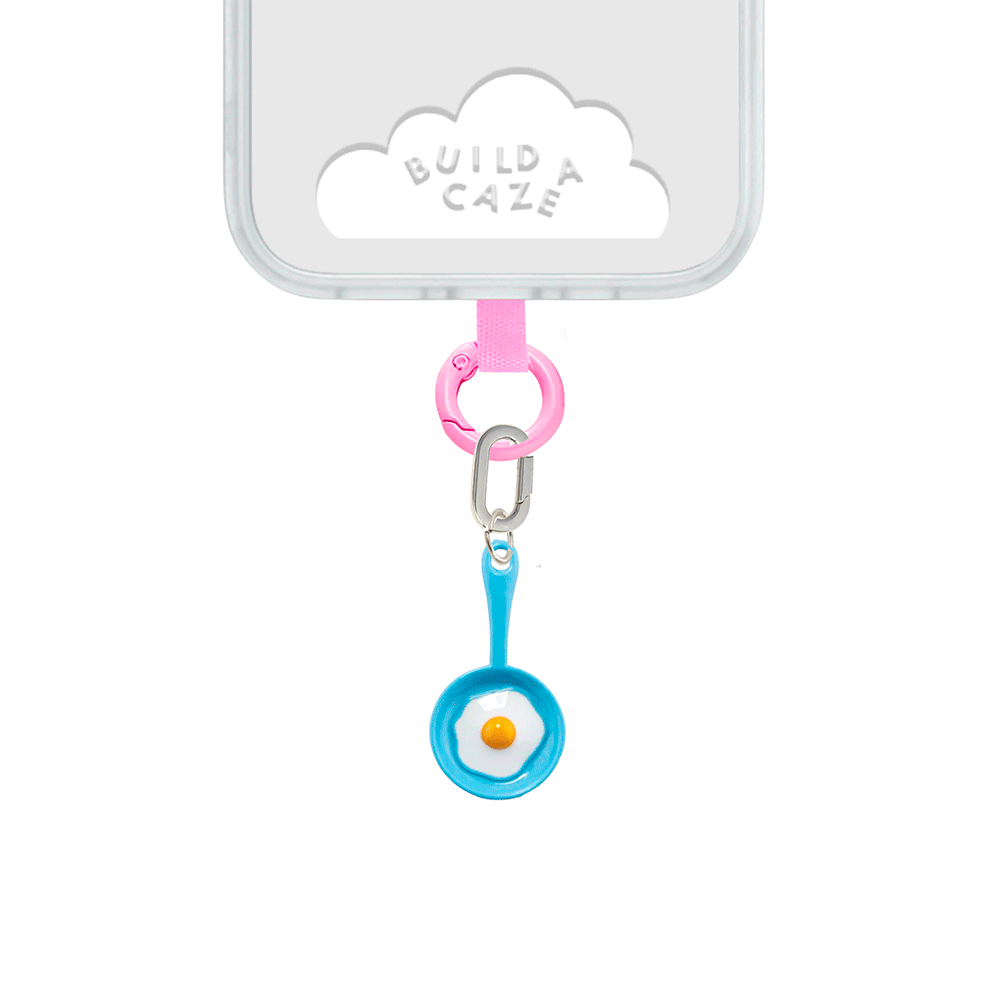 Fried egg frying pan phone charm all colors cell phone charm cute phone charms for women Build A Caze