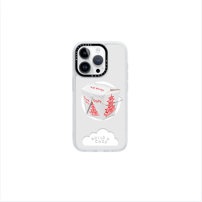 Takeaway Crave Chinese food container MagSafe pop holder, pink Asian takeaway box magnetic pop socket and phone grip accessory.