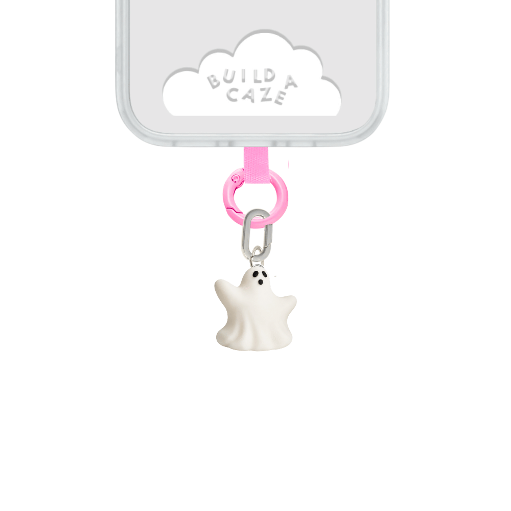 White ghost phone accessory charm ghost shape charm Build A Caze