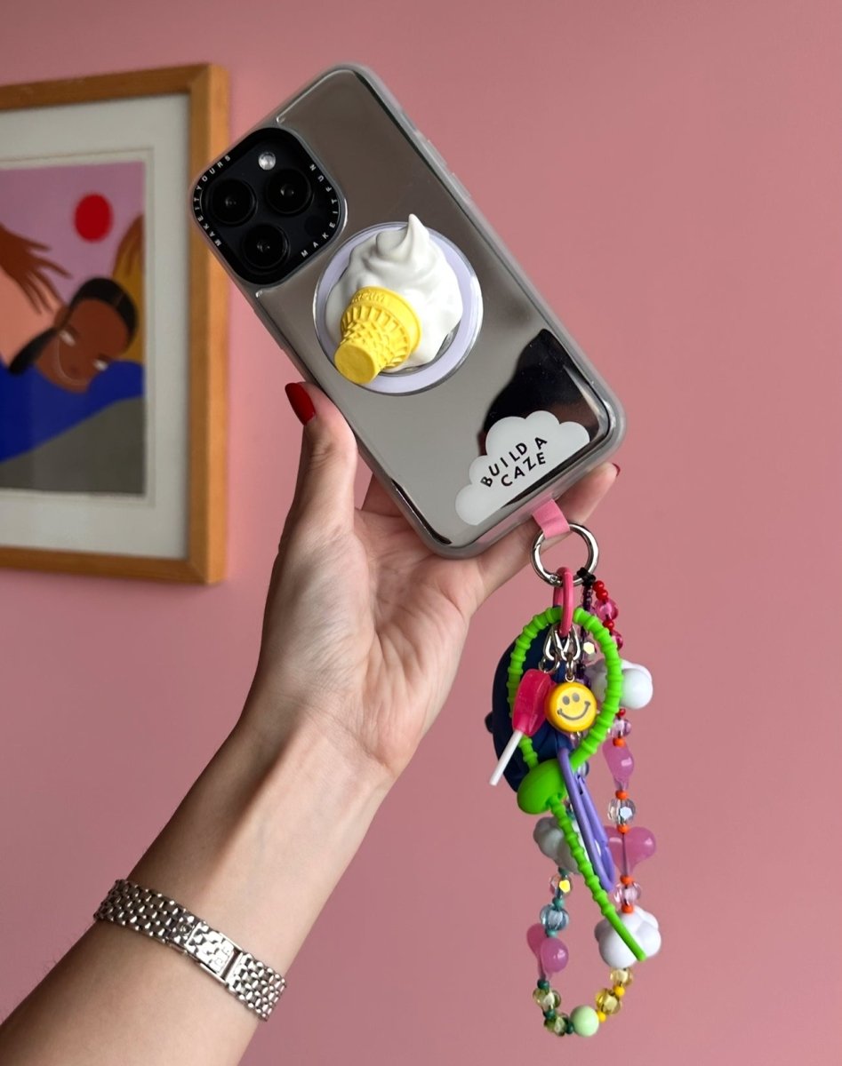 whoopsie ice cream pop grippy, cute melted ice cream cone magsafe pop holder, magnetic pop socket and phone grip accessory.