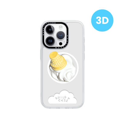 Whoopsie ice cream pop grippy, beige and white melted ice cream scoop MagSafe pop holder, cute food themed magnetic pop socket and phone grip accessory.