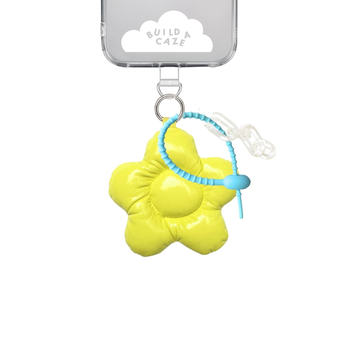 Yellow Puffy Flower vibrant floral phone case charm aesthetic keychain charm accent Build A Caze